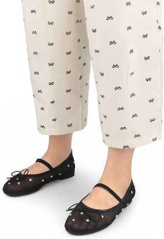 أحذية باليه شبكية مسطحة من JOY IN LOVE للنساء بحزام بإبزيم ومقدمة مستديرة من أحذية Mary Jane in Kuwait