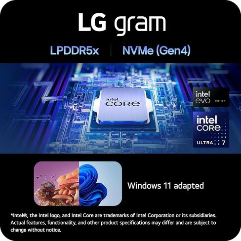 LG gram 14 كمبيوتر محمول 2 في 1 - شاشة WUXGA تعمل باللمس - Intel Core Ultra 7 155H 16 Core - ذاكرة وصول عشوائي 32 جيجابايت - SSD 2 تيرابايت - Intel Evo - لوحة مفاتيح بإضاءة خلفية - رفيع للغاية - جهاز لوحي - Windows 11 Pro in Saudi Arabia