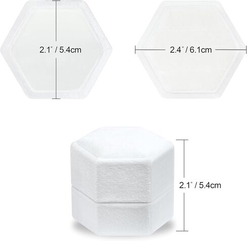 BLUTETE Velvet Jewelry Ring Box,Hexagon 3 Slots Wedding Day Ring Box,Premium Vintage Ring Display Holder Case for Wedding Ceremony Proposal Engagement(Navy) in Kuwait