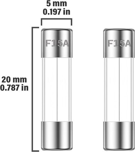 2A 250V 5x20MM صمام زجاجي سريع النفخ 2 أمبير 250 فولت 0.2 × 0.78 بوصة صمامات أنبوبية سريعة المفعول F2AL250V (عبوة من 30 قطعة) in Saudi Arabia
