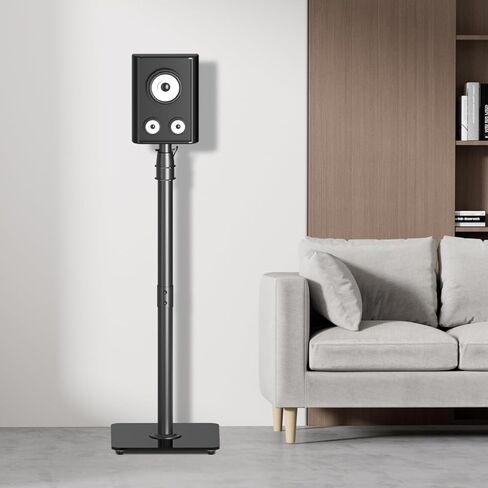 مجموعة حوامل مكبر صوت قابلة للتعديل بارتفاع Suptek مكونة من 2 حامل مكبر صوت على رف الكتب لمكبرات الصوت الفضائية العالمية، من أجل Bose Polk JBL Sony Yamaha - سعة 22 رطل لكل حامل، SFM001 in Kuwait