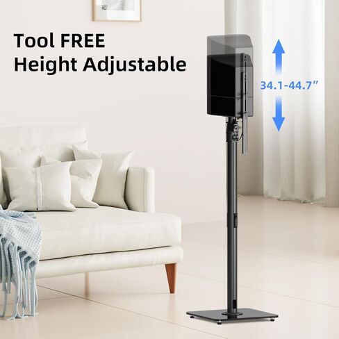 مجموعة حوامل مكبر صوت قابلة للتعديل بارتفاع Suptek مكونة من 2 حامل مكبر صوت على رف الكتب لمكبرات الصوت الفضائية العالمية، من أجل Bose Polk JBL Sony Yamaha - سعة 22 رطل لكل حامل، SFM001 in Kuwait