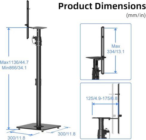 مجموعة حوامل مكبر صوت قابلة للتعديل بارتفاع Suptek مكونة من 2 حامل مكبر صوت على رف الكتب لمكبرات الصوت الفضائية العالمية، من أجل Bose Polk JBL Sony Yamaha - سعة 22 رطل لكل حامل، SFM001 in Kuwait