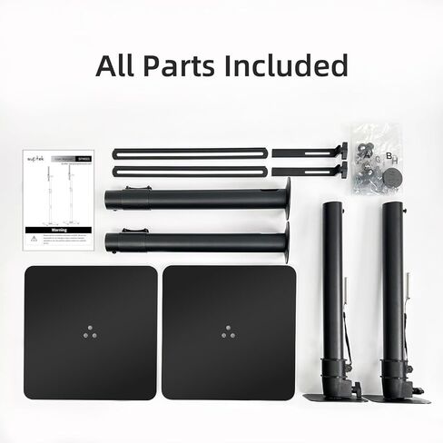 مجموعة حوامل مكبر صوت قابلة للتعديل بارتفاع Suptek مكونة من 2 حامل مكبر صوت على رف الكتب لمكبرات الصوت الفضائية العالمية، من أجل Bose Polk JBL Sony Yamaha - سعة 22 رطل لكل حامل، SFM001 in Kuwait