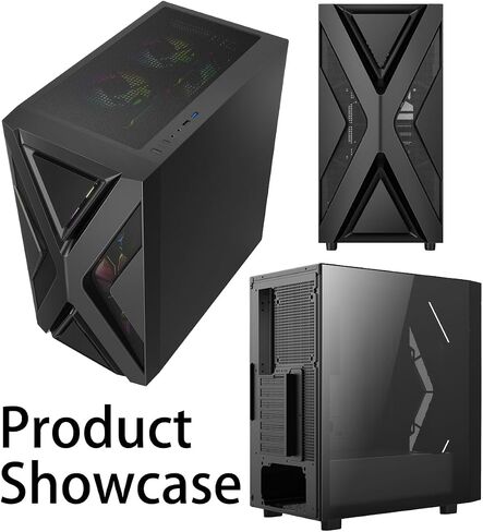 ATX PC Case with 3pack 120mm PWM Fans Included, Full Tower Computer case with Dual-Chamber Layout, Tempered Glass Panel Desktop Gaming Computer case Support EATX mobo/Front 360mm RAD-Black in Saudi Arabia