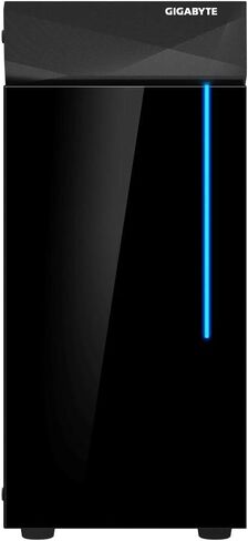 GIGABYTE C200 Glass - حقيبة ألعاب كمبيوتر متوسطة الحجم باللون الأسود، زجاج مقوى، غطاء PSU (GB-C200G) in Saudi Arabia