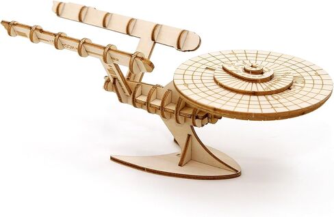 Star Trek The Next Generation U.S.S. Enterprise 3D Wood Puzzle Model Figure Kit (50 Pcs) - Build & Paint a 3D USS Space Ship Toy, No Glue Needed - Officially Licensed Gift for Teens, Men, Fathers 10+ in Saudi Arabia