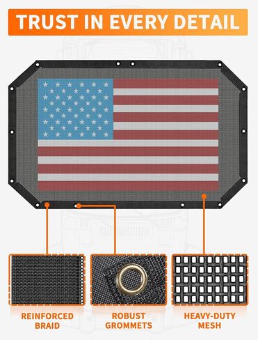 Savadicar Mesh Shade Top Sunshade Cover for 2007-2018 Jeep Wrangler JK JKU 2 and 4 Door, Provide UV Protection, Durable Polyester, Black in Saudi Arabia