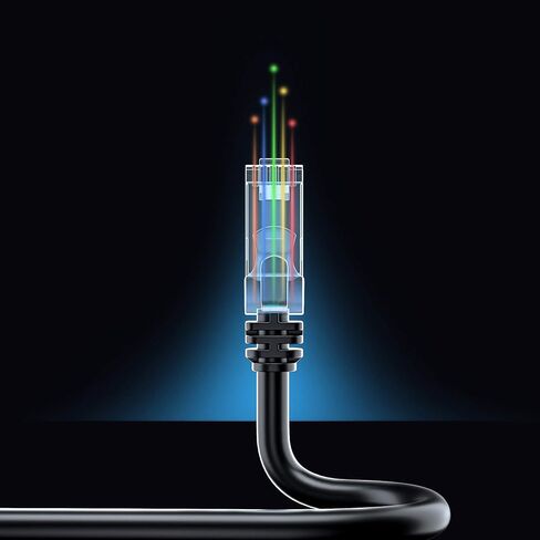 كابل إيثرنت Cat 7 بطول 15 قدمًا - كبل توصيل إنترنت وشبكة LAN عالي السرعة، وموصلات RJ45 - بطول 15 قدمًا / أسود وأزرق / عبوتان - مثالي للألعاب والبث والمزيد in Saudi Arabia