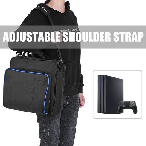 Carrying Case, Black Protective Shoulder Bag Pro Carrying Case Bag Travel Storage Handbag for Slim Game System Console and Accessories in Saudi Arabia