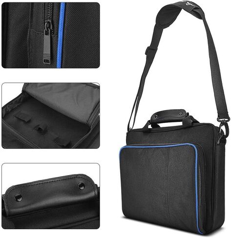 Carrying Case, Black Protective Shoulder Bag Pro Carrying Case Bag Travel Storage Handbag for Slim Game System Console and Accessories in Saudi Arabia