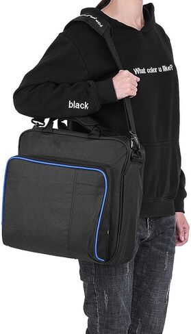 Carrying Case, Black Protective Shoulder Bag Pro Carrying Case Bag Travel Storage Handbag for Slim Game System Console and Accessories in Saudi Arabia
