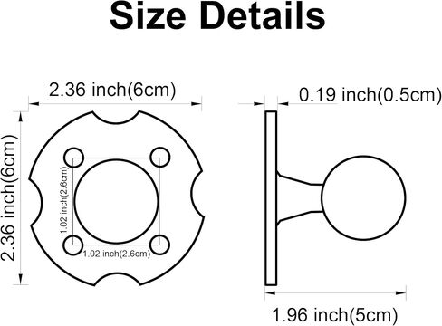قاعدة تثبيت كروية مقاس 1 بوصة مع لوحة من سبائك الألومنيوم AMPS ذات 4 فتحات ومحول كرة من مادة TPU | متوافق مع أذرع مقبس كروية مقاس 1 بوصة من ذاكرة الوصول العشوائي | تصميم متين بآلة CNC للأجهزة اللوحية وأجهزة تحديد المواقع in Kuwait