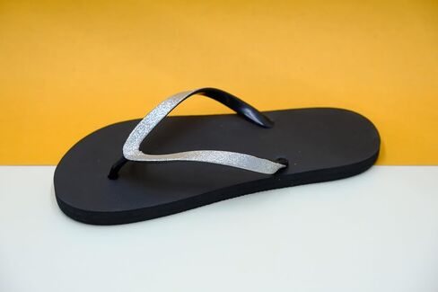Women's Flip-Flops: Black Sandals with Yoga Foam, Non-Slip Reef Design. Comfortable Beach Flip-Flops for Women. Waterproof, Recyclable, and Stylish. in Saudi Arabia