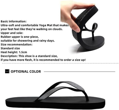 Women's Flip-Flops: Black Sandals with Yoga Foam, Non-Slip Reef Design. Comfortable Beach Flip-Flops for Women. Waterproof, Recyclable, and Stylish. in Saudi Arabia