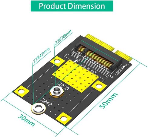 Mustpoint MSATA to M.2(NGFF) Key B Adapter for 2230/2242 SSD Card in Saudi Arabia