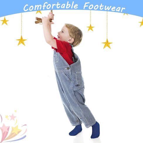 Toddler Socks Anti Skid with Grips Non Slip Crew Socks Boys Girls 12/24 Pairs Baby Kids Children 1-7 Years in Saudi Arabia