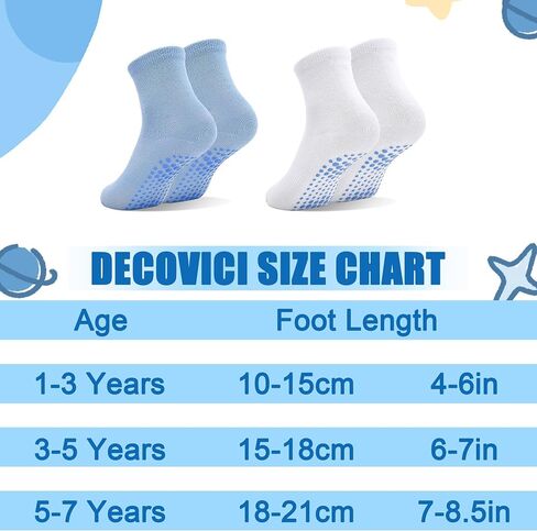 Toddler Socks Anti Skid with Grips Non Slip Crew Socks Boys Girls 12/24 Pairs Baby Kids Children 1-7 Years in Saudi Arabia