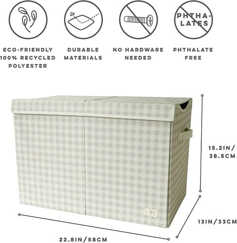 3 Sprouts Large Toy Box - Sturdy Toy Chest for Boys and Girls, Living Room Storage Organizer, Extra Large Toybox for Kids and Toddlers - Baby Toy Chest with Lid - Cream in Saudi Arabia