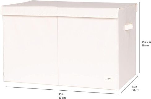 3 Sprouts Large Toy Box - Sturdy Toy Chest for Boys and Girls, Living Room Storage Organizer, Extra Large Toybox for Kids and Toddlers - Baby Toy Chest with Lid - Cream in Saudi Arabia