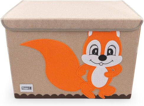 HYGGE + صندوق تخزين ألعاب الحيوانات مع غطاء مقاس 20.8 بوصة × 13 بوصة × 13 بوصة، نسيج متين وتصميم خفيف الوزن. رائع لتخزين الألعاب والكتب والبياضات والألعاب والملابس ومنتجات الأطفال والمزيد! (النمر) in Kuwait