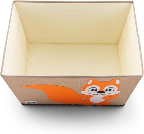 HYGGE + صندوق تخزين ألعاب الحيوانات مع غطاء مقاس 20.8 بوصة × 13 بوصة × 13 بوصة، نسيج متين وتصميم خفيف الوزن. رائع لتخزين الألعاب والكتب والبياضات والألعاب والملابس ومنتجات الأطفال والمزيد! (النمر) in Kuwait