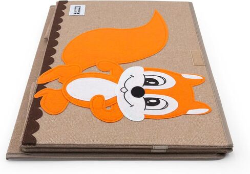 HYGGE + صندوق تخزين ألعاب الحيوانات مع غطاء مقاس 20.8 بوصة × 13 بوصة × 13 بوصة، نسيج متين وتصميم خفيف الوزن. رائع لتخزين الألعاب والكتب والبياضات والألعاب والملابس ومنتجات الأطفال والمزيد! (النمر) in Kuwait