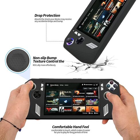 حقيبة حمل leepiya لهاتف Asus Rog Ally المحمولة مع حافظة واقية من السيليكون الناعم ومجموعة تنظيف الشاشة لحقيبة السفر Asus Ally حقيبة كبيرة ذات هيكل صلب مع جيب للملحقات in Kuwait