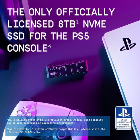 WD_BLACK 1TB SN850P NVMe M.2 SSD Officially Licensed Storage Expansion for PS5 Consoles, up to 7,300MB/s, with heatsink - WDBBYV0010BNC-WRSN in Saudi Arabia