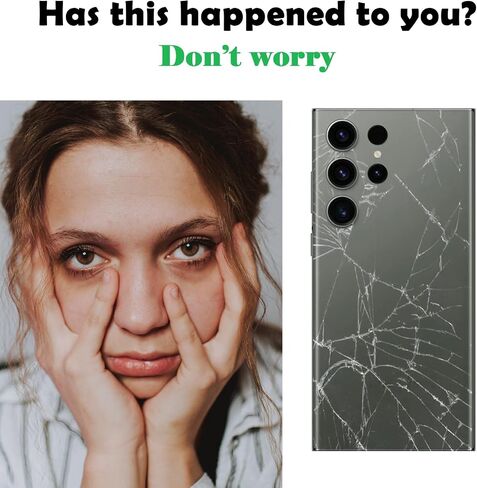 بديل الزجاج الخلفي Aloxiong Galaxy S23 Ultra لهاتف Samsung Galaxy S23 Ultra غطاء خلفي زجاجي مع شريط مثبت مسبقًا وعدسة كاميرا + أدوات (أخضر) in Saudi Arabia