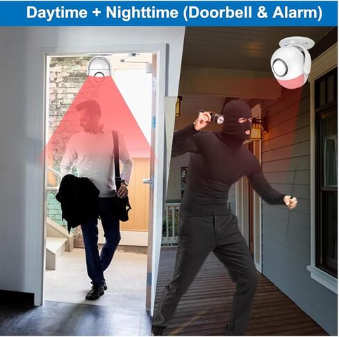 جهاز استشعار الحركة إنذار لاسلكي للكشف عن الحركة 125 ديسيبل بصوت عالٍ مع جهاز تحكم عن بعد بطول 328 قدمًا، إنذار نافذة داخلي وخارجي لتحية الباب / تنبيه الدخول / الفناء / رعاية المسنين in Kuwait