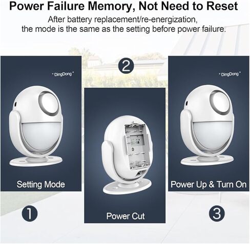 جهاز استشعار الحركة إنذار لاسلكي للكشف عن الحركة 125 ديسيبل بصوت عالٍ مع جهاز تحكم عن بعد بطول 328 قدمًا، إنذار نافذة داخلي وخارجي لتحية الباب / تنبيه الدخول / الفناء / رعاية المسنين in Kuwait