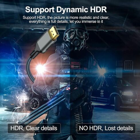 منفذ عرض إلى كابل منفذ العرض 5 حزم، كابل DisplayPort 1.4 8K، كابل DP إلى DP بطول 6.6FT، سلك عرض عالي السرعة (8K@60 هرتز، 4K@144 هرتز، 2K@240 هرتز) للشاشة، الكمبيوتر، سطح المكتب، الكمبيوتر المحمول، الكمبيوتر الشخصي in Kuwait