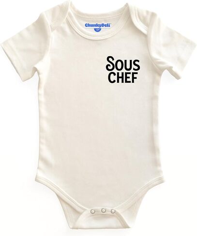 Sous Chef Cotton Short Sleeve Bodysuit | Snack Lover & Chef Gift, Gender Neutral Infant Jumper, Foodie Baby Pregnancy Announcement, Housewarming in Saudi Arabia