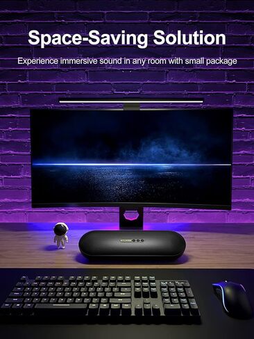 Nylavee Computer Speakers, PC Sound bar with 2 Large Speaker Drivers, USB Powered & 3.5mm Aux-in Plug and Play Mini Speaker Soundbar for Desktop Monitor, PC, Laptop, Phones, Tablets in Kuwait