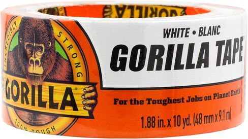 Gorilla Tape, White Duct Tape, 1.88" x 10 yd, White, (Pack of 6) in Saudi Arabia