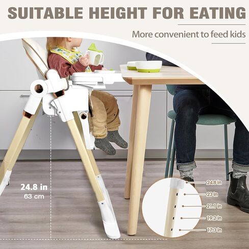 Foldable High Chair, Convertible Baby High Chair 4-in-1 High Chairs for Babies and Toddlers Portable Eating Seat Recline Feeding Highchair Height Adjustment in Saudi Arabia