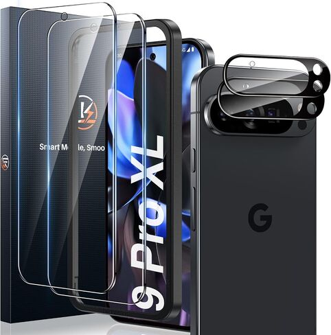 LK 2 Pack for Google Pixel 8 Screen Protector with 2 Pack Camera Lens Protector, HD Ultra-thin, 9H Hardness Tempered Glass Screen Protector for Pixel 8 [Fingerprint Compatible] Case Friendly in Saudi Arabia