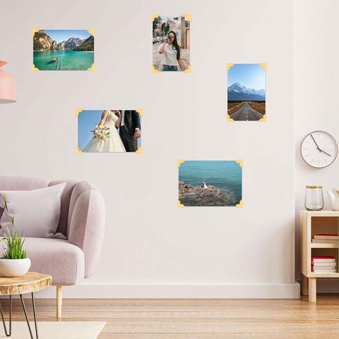 360pcs/15 Sheets Photo Corner Stickers, Self-Adhesive Scrapbook Picture Mounting Corners for Scrapbooking Album Memory Book DIY Journal (Gold) in Saudi Arabia