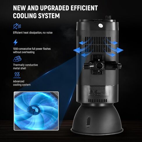 NEEWER S102-400W PRO Strobe Flash Light with 2.4G Trigger, 400Ws GN62 5600K with 30W LED Modeling Lamp Bowens Mount Reflector S1/S2 Mode Silent Fan for Portrait Product Photography, QPRO Supported in Saudi Arabia