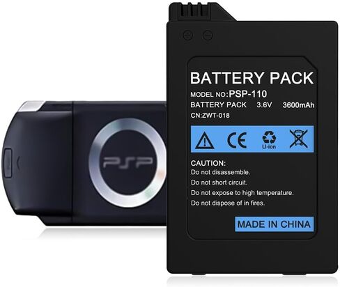 بطارية PSP 1000، 3600 مللي أمبير (ترقية جديدة 2024) بطارية عالية السعة جديدة 0 دورة لوحدة التحكم Sony PSP 1000 PSP-110 in Kuwait