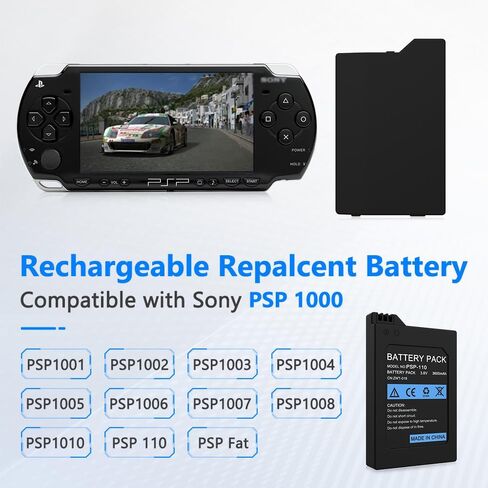 بطارية PSP 1000، 3600 مللي أمبير (ترقية جديدة 2024) بطارية عالية السعة جديدة 0 دورة لوحدة التحكم Sony PSP 1000 PSP-110 in Kuwait