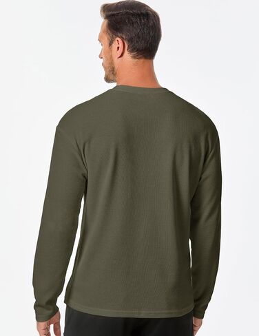JMIERR Men's T-Shirt Waffle Textured Knit Drop-Shoulder Long Sleeve Tops Hipster Hip Hop Longline Crewneck Tees with Pocket in Saudi Arabia