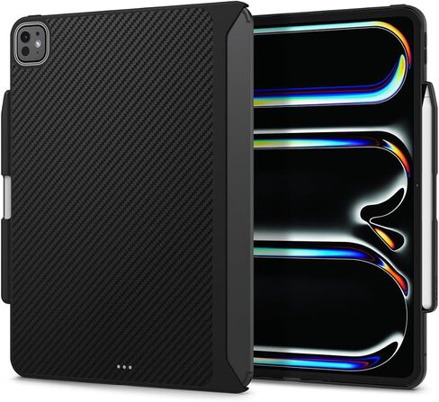 حافظة Spigen Enzo Aramid مصممة لجهاز iPad Pro مقاس 13 بوصة M4 (2024) مع حامل أقلام، متوافقة مع لوحة المفاتيح Aerocore Aramid Fiber Magic - أسود in Saudi Arabia