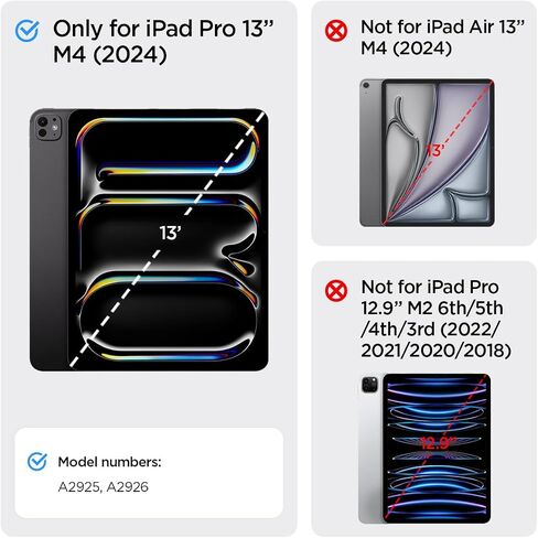 حافظة Spigen Enzo Aramid مصممة لجهاز iPad Pro مقاس 13 بوصة M4 (2024) مع حامل أقلام، متوافقة مع لوحة المفاتيح Aerocore Aramid Fiber Magic - أسود in Saudi Arabia