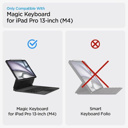 حافظة Spigen Enzo Aramid مصممة لجهاز iPad Pro مقاس 13 بوصة M4 (2024) مع حامل أقلام، متوافقة مع لوحة المفاتيح Aerocore Aramid Fiber Magic - أسود in Saudi Arabia