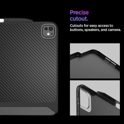 حافظة Spigen Enzo Aramid مصممة لجهاز iPad Pro مقاس 13 بوصة M4 (2024) مع حامل أقلام، متوافقة مع لوحة المفاتيح Aerocore Aramid Fiber Magic - أسود in Saudi Arabia