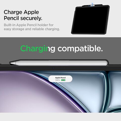 حافظة Spigen Enzo Aramid مصممة لجهاز iPad Pro مقاس 13 بوصة M4 (2024) مع حامل أقلام، متوافقة مع لوحة المفاتيح Aerocore Aramid Fiber Magic - أسود in Saudi Arabia