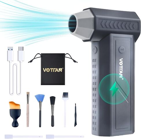 Compressed Air Duster, 150000RPM High-Pressure Mini Air Blower, 3 Gears Adjustable Cordless Portable Handheld Rechargeable Electric Air Duster for Keyboard, PC, Car, Crumbs, Garden, Home Cleaning in Saudi Arabia