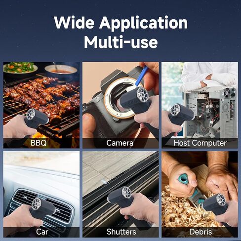 Compressed Air Duster, 150000RPM High-Pressure Mini Air Blower, 3 Gears Adjustable Cordless Portable Handheld Rechargeable Electric Air Duster for Keyboard, PC, Car, Crumbs, Garden, Home Cleaning in Saudi Arabia